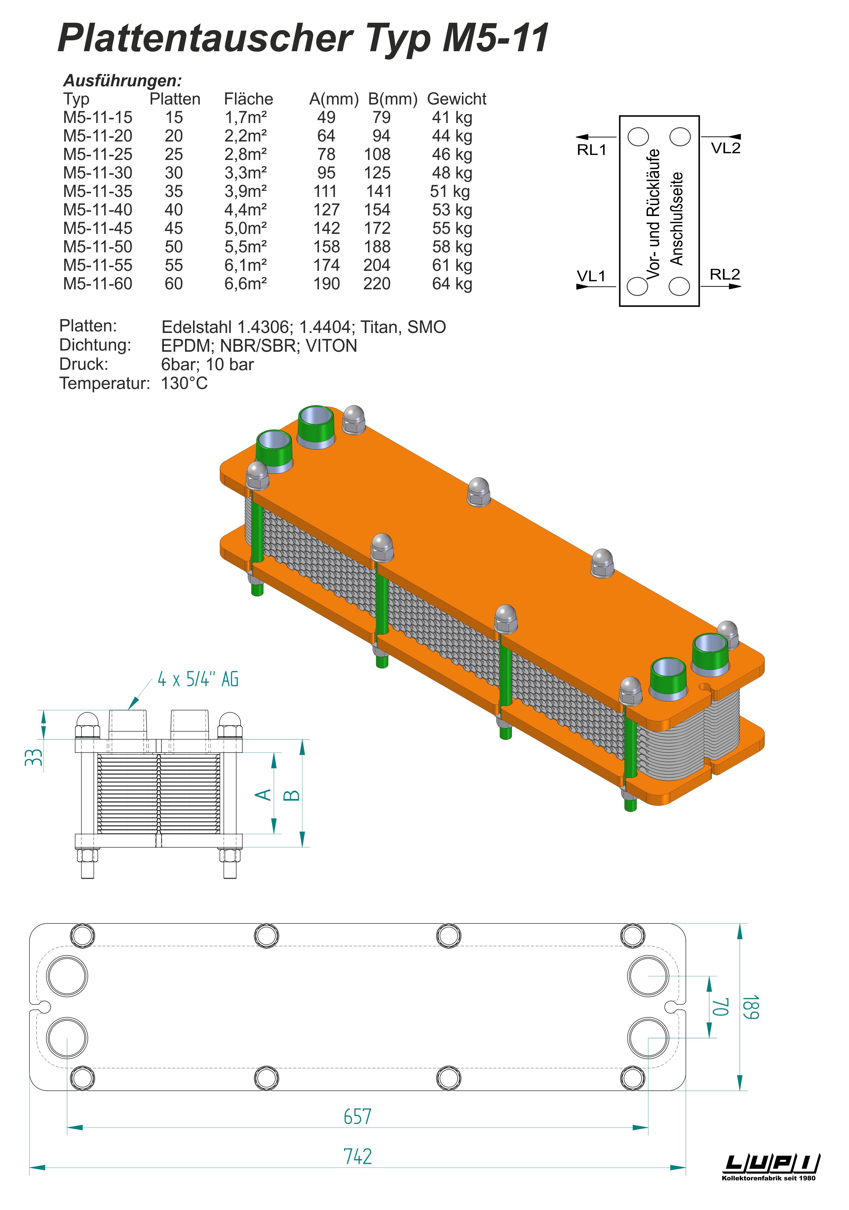 Plattenwärmetauscher Zilmet 5/4 60/40 - Heizprofishop Heizung