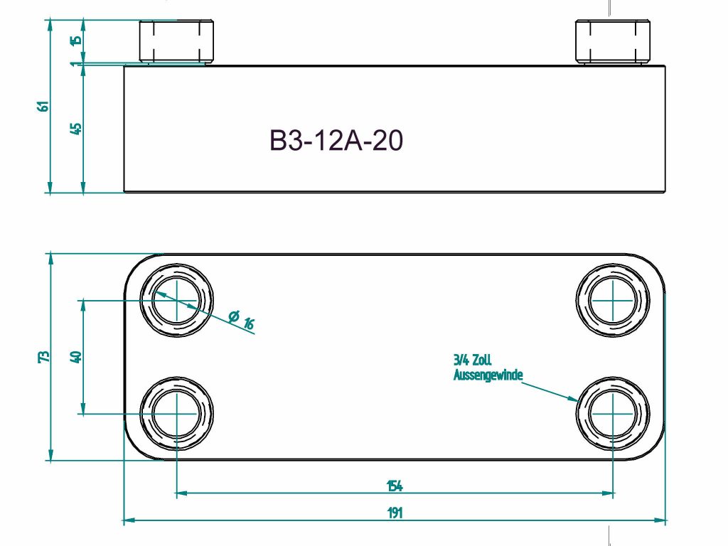Wärmetauscher Schlauch Edelstahl Plattenwärmetauscher B3-12A-20 52kW Mit Dämmschale Solartauscher 112059930558 Warmwasserspeicher Solar